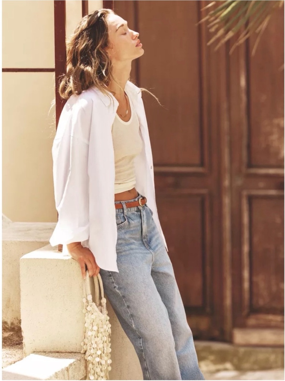 Zara Basic Oxford White button Down shirt size Large NWT